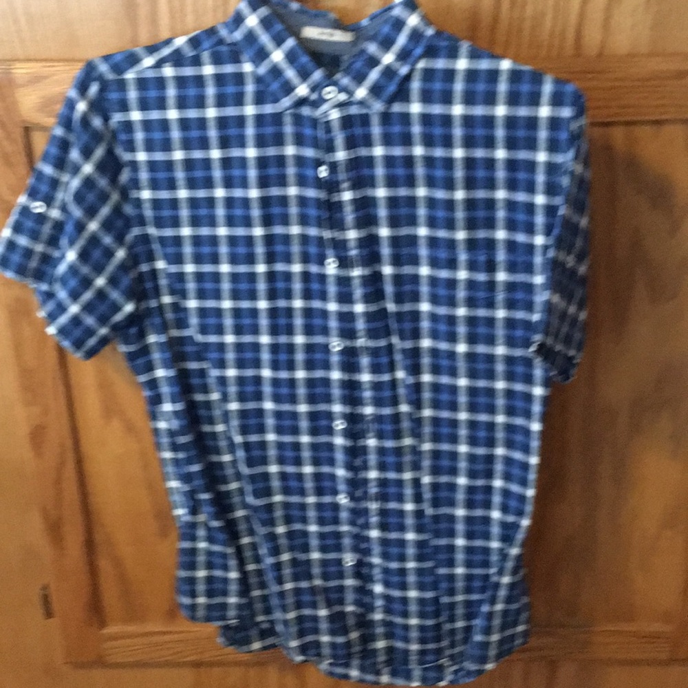 Express Men’s Blue Plaid Shirt